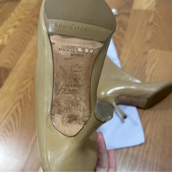 Jimmy Choo Women's Tan Leather Boots Size 38.5 - Picture 4 of 8
